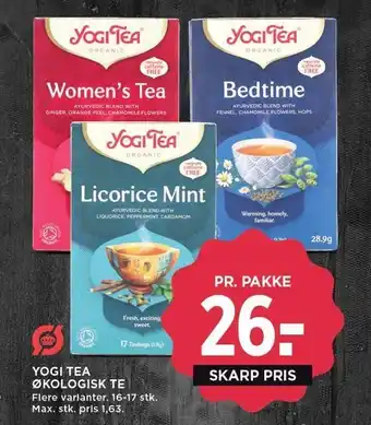 MENY YOGI TEA ØKOLOGISK TE tilbud