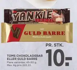 MENY TOMS CHOKOLADEBAR ELLER GULD BARRE tilbud