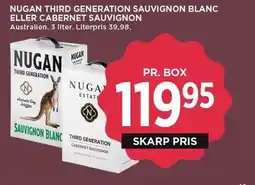 MENY NUGAN THIRD GENERATION SAUVIGNON BLANC ELLER CABERNET SAUVIGNON tilbud