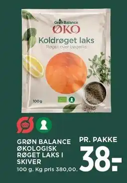 MENY GRØN BALANCE ØKOLOGISK RØGET LAKS I SKIVER tilbud