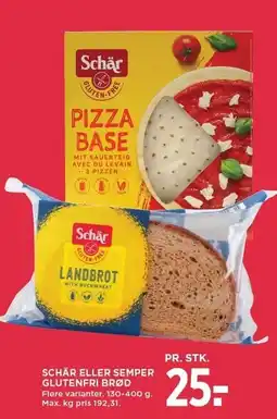 MENY SCHÄR ELLER SEMPER GLUTENFRI BRØD tilbud