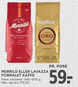 MENY MERRILD ELLER LAVAZZA FORMALET KAFFE tilbud