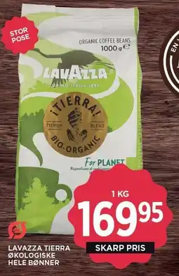 MENY LAVAZZA TIERRA ØKOLOGISKE HELE BØNNER tilbud