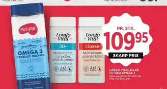 MENY LONGO VITAL ELLER FUTURA OMEGA 3 tilbud