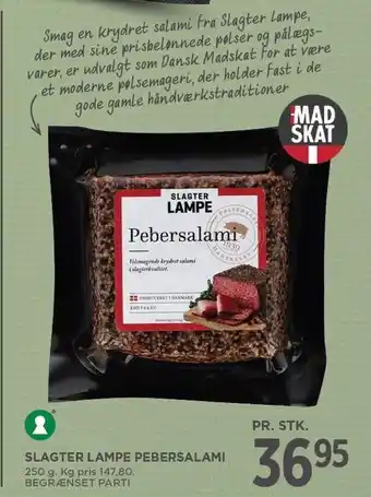 MENY SLAGTER LAMPE PEBERSALAMI tilbud