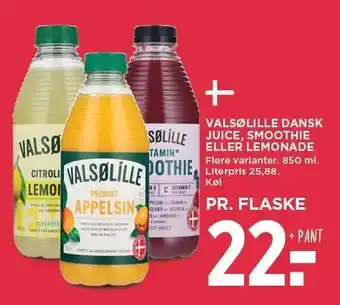 MENY VALSØLILLE DANSK JUICE, SMOOTHIE ELLER LEMONADE tilbud