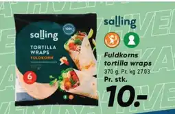 Bilka Salling Fuldkorns tortilla wraps tilbud