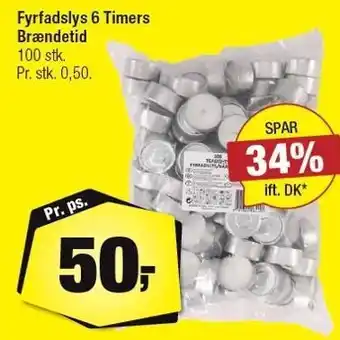 Calle Fyrfadslys 6 Timers Brændetid 100 stk tilbud