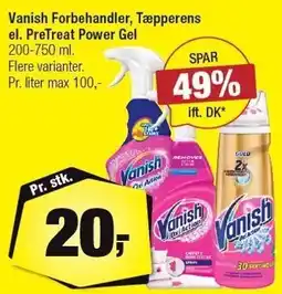 Calle Vanish Forbehandler, Tæpperens el. PreTreat Power Gel 200-750 ml tilbud