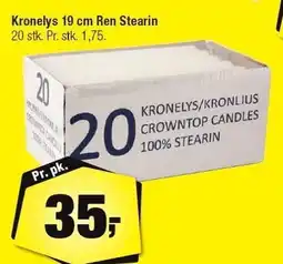 Calle Kronelys 19 cm Ren Stearin 20 stk tilbud