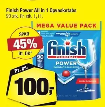 Calle Finish power All in 1 Opvasketabs 90 stk tilbud