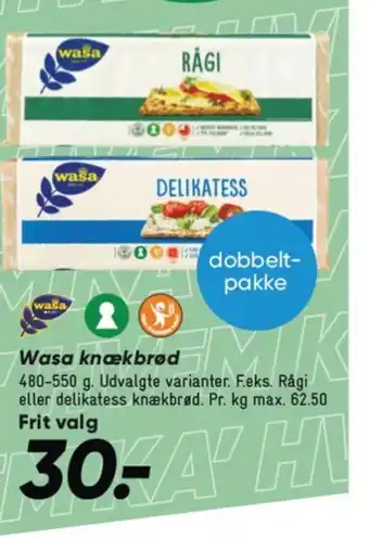 Bilka Wasa knækbrød tilbud