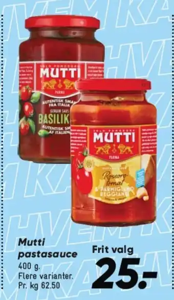 Bilka MUTTI pastasauce tilbud