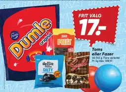 Bilka Toms eller Fazer tilbud