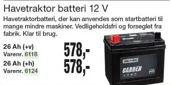 Harald Nyborg Havetraktor batteri 12V tilbud