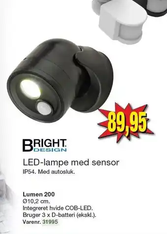 Harald Nyborg LED-lampe med sensor tilbud