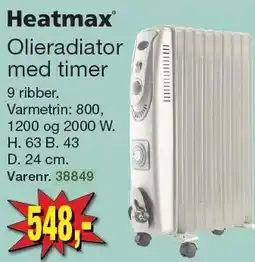 Harald Nyborg Heatmax Olieradiator med timer tilbud