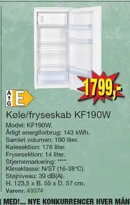 Harald Nyborg Wasco Køle/fryseskab KF190W tilbud