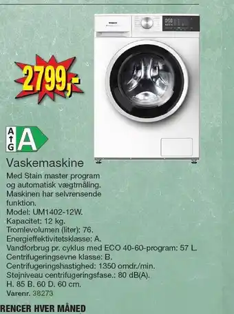 Harald Nyborg Wasco Vaskemaskine tilbud