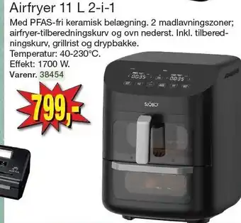 Harald Nyborg Airfryer 11 L 2-i-1 tilbud