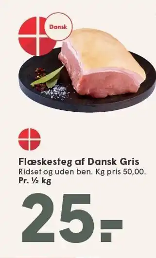 SPAR Flæskesteg af Dansk Gris tilbud