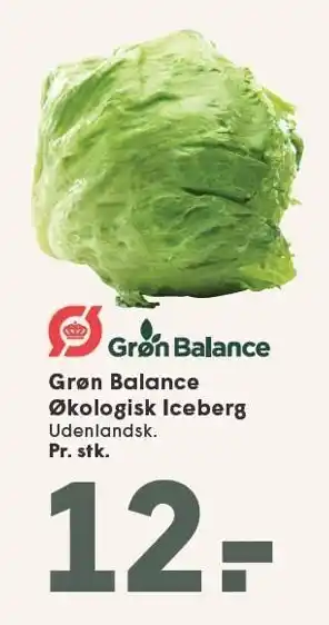 SPAR Grøn Balance Økologisk Iceberg tilbud