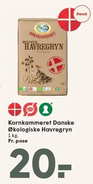 SPAR Kornkammeret Danske Økologiske Havregryn tilbud