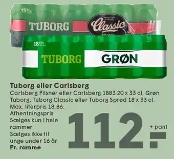 SPAR Tuborg eller Carlsberg tilbud