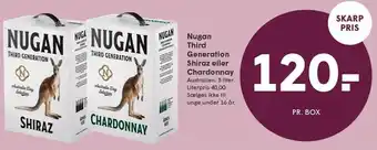 SPAR Nugan Third Generation Shiraz eller Chardonnay tilbud