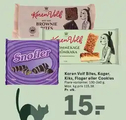 SPAR Karen Volf Bites, Kager, Kiks, Flager eller Cookies tilbud