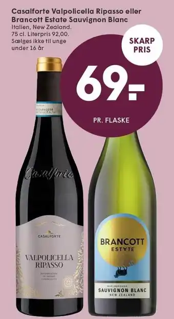 SPAR Casalforte Valpolicella Ripasso eller Brancott Estate Sauvignon Blanc tilbud