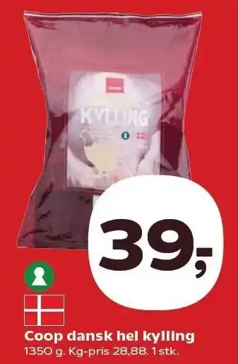 SuperBrugsen Coop dansk hel kylling tilbud