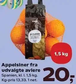 SuperBrugsen Appelsiner fra udvalgte avlere tilbud