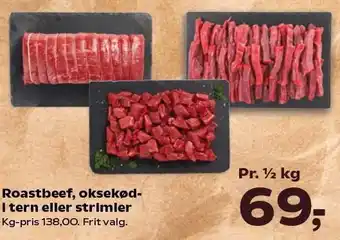 SuperBrugsen Roastbeef, oksekød i tern eller strimler tilbud