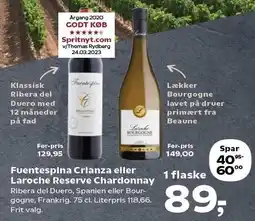 SuperBrugsen Fuentespina Crianza eller Laroche Reserve Chardonnay tilbud