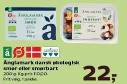 SuperBrugsen Änglamark dansk økologisk smør eller smørbart tilbud