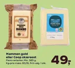 SuperBrugsen Mammen guld eller Coop skæreost tilbud