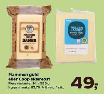 SuperBrugsen Mammen guld eller Coop skæreost tilbud