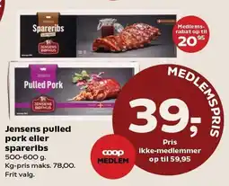 SuperBrugsen Jensens pulled pork eller spareribs tilbud