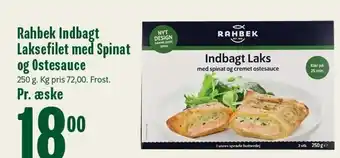 Min Købmand Rahbek Indbagt Laksefilet med Spinat og Ostesauce tilbud