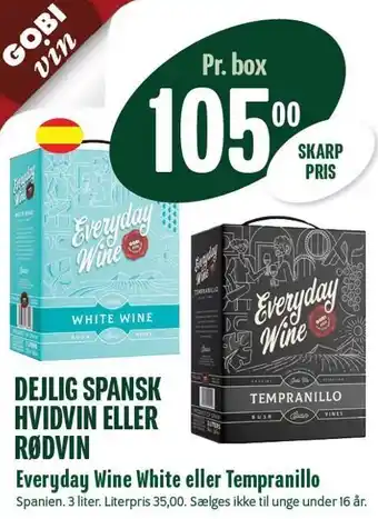 Min Købmand Everyday Wine Ehite eller Tempranillo tilbud