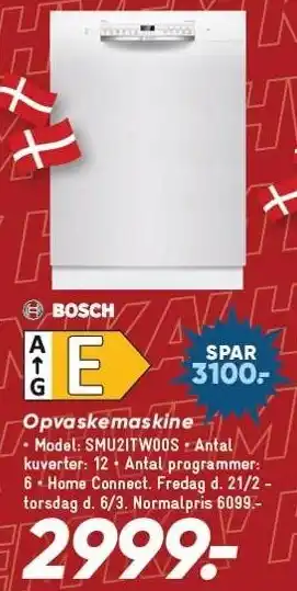 Bilka Bosch Opvaskemaskine tilbud