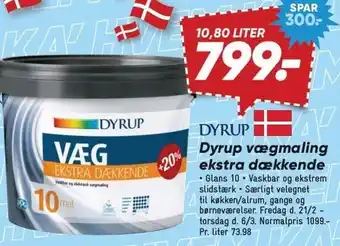 Bilka Dyrup vægmaling ekstra dækkende tilbud