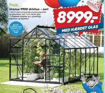 Bilka Uranus 9900 drivhus - sort tilbud