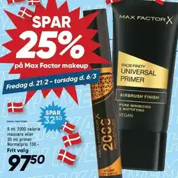 Bilka Spar 25% på Max Factor makeup tilbud