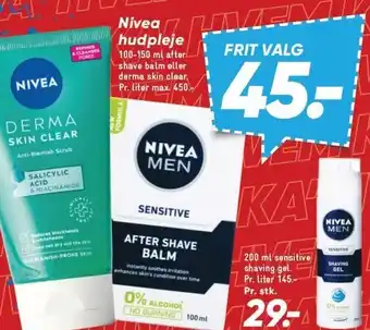 Bilka Nivea hudpleje eller Sensitive shaving gel tilbud