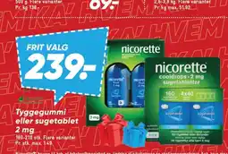 Bilka NICORETTE Tyggegummi eller sugetablet tilbud