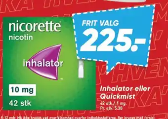 Bilka NICORETTE Inhalator eller Quickmist tilbud