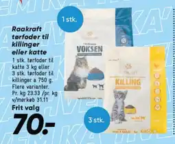 Bilka Raakraft  tørfoder til killinger eller katte tilbud