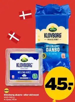 Netto Klovborg skære- eller skiveost tilbud